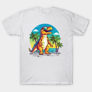 T rex on the beach T-Shirt